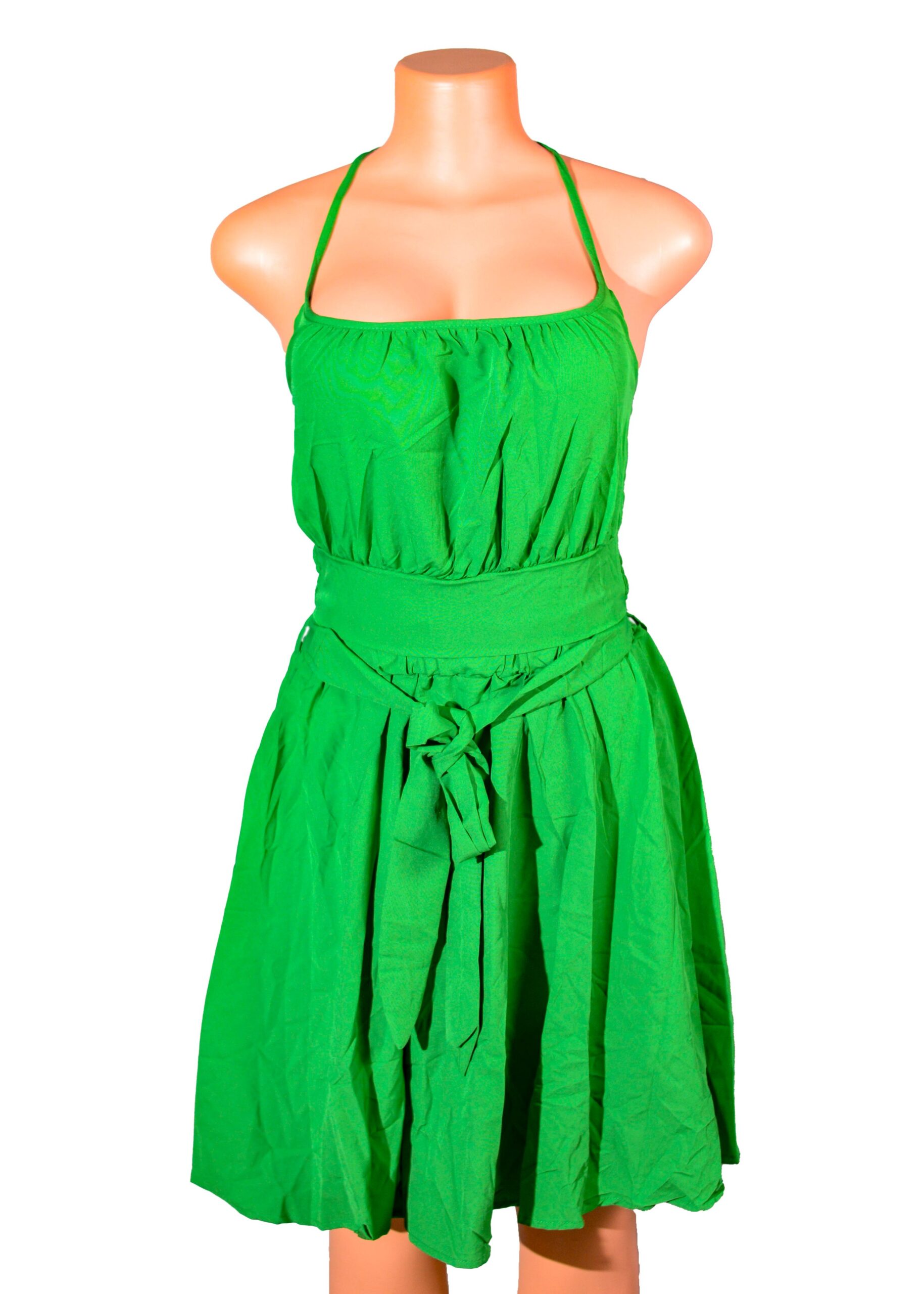 Midi Skirt & Belted Halter Cami Top Set Nylon, needs ironing to add shine to it.