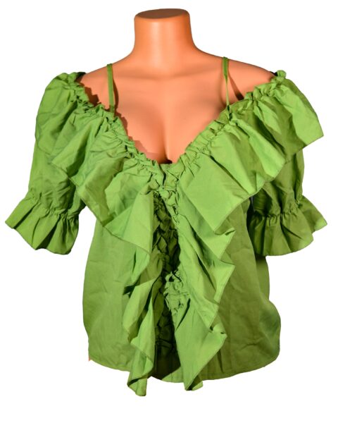 Ruffle Top V-Neck V shaped flap