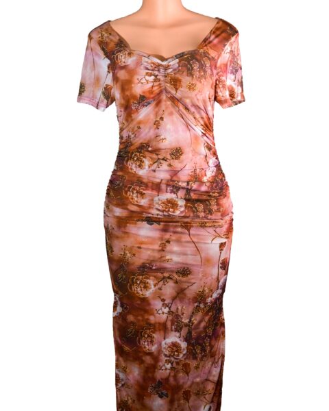 Women's Long Tight Sexy Tiered Summer Floral Bodycon Dress Cocktail Dresses With Ruffles Sundress Has two side slits. It comes with a heavy lining