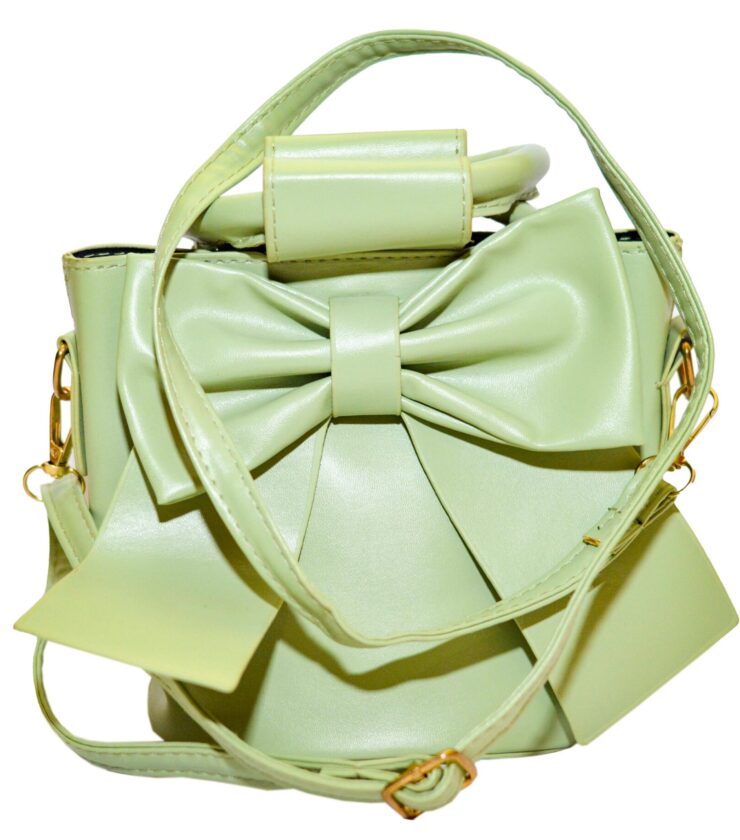 Women’s Fashion Luxury Brand Handbag Female Totes Purses with a Sweet Bow Tie Design Mini Shoulder Handbag Leather Bucket Crossbody Bag