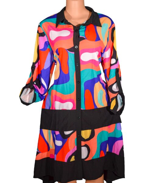 Dress With Button-Up Asymmetry Very colorful