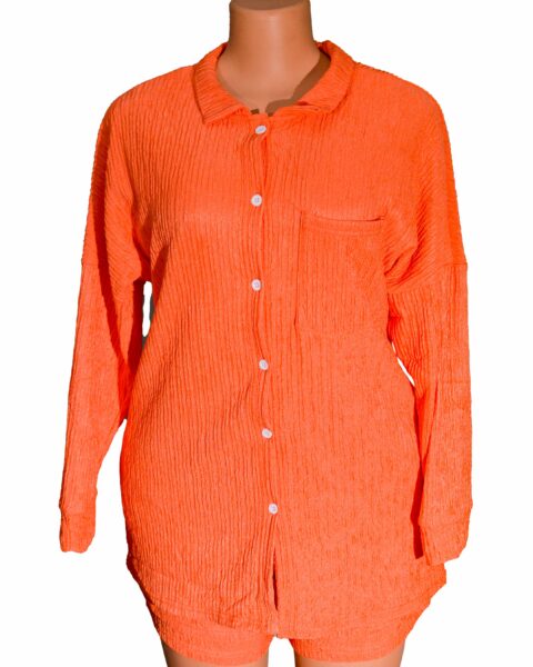 Women's Casual Blouse with Short Sleeves and Shorts 3 piece Comes with two side pockets
