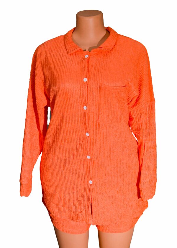 Women's Casual Blouse with Short Sleeves and Shorts 3 piece Comes with two side pockets