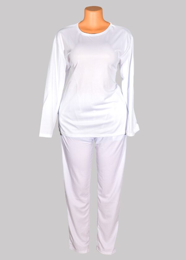 Ladies Style, White Simple Plain Color Thickened Two-Piece Outfit Stretchy fabric