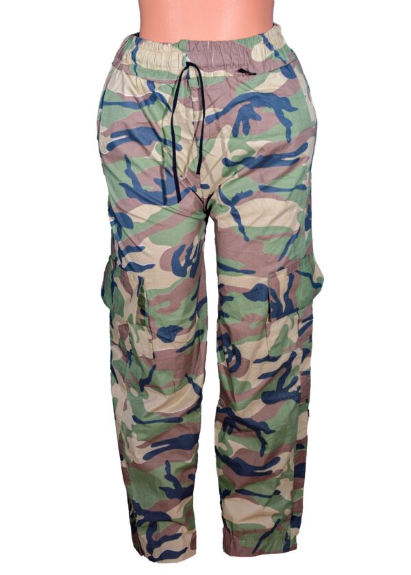 Military Combat Relaxed Fit Stretch Straight Leg Cargo Pants Camouflage fabric