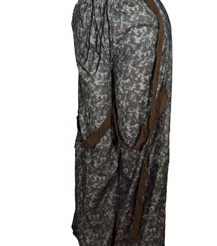 Camo Pattern Drawstring Tie, High Waist, Multipurpose Pockets Design of Cargo