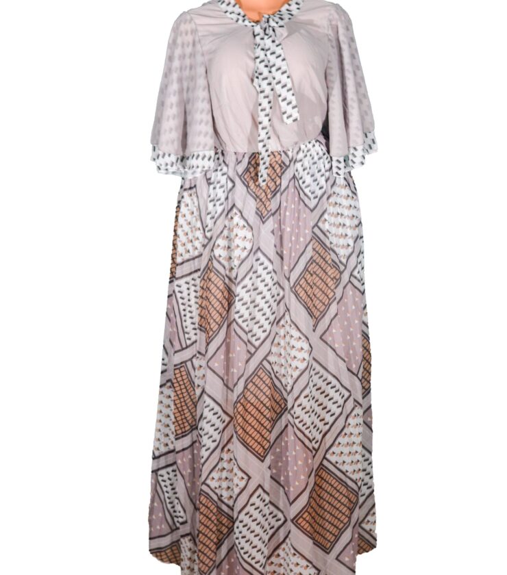 Maxi Dress in Printed Silk